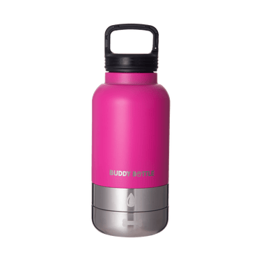 ZOOMIE PINK - 3 in 1 Portable Travel Water Buddy Bottle For Dogs - BUDDYBOTTLE